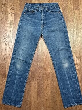 Vintage 70s Levi's 501XX 501 XX Made in USA Faded Blue Denim Jeans Mens 27.5